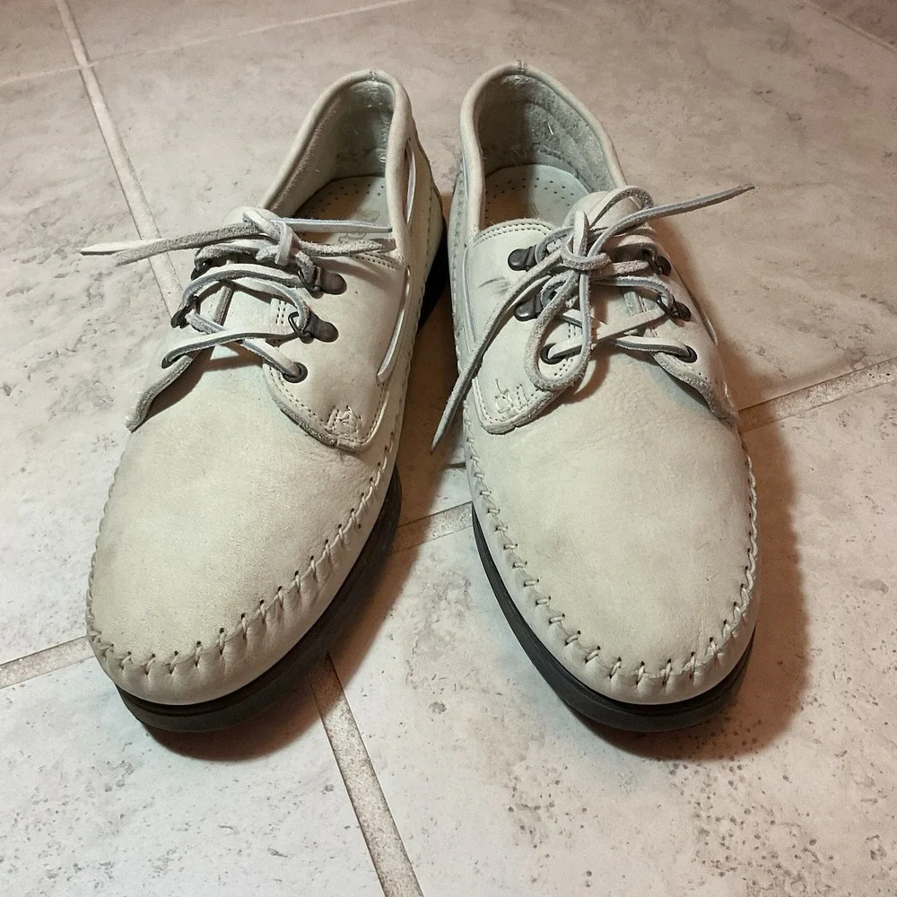 US 13M Vintage Dexter Navigator Men's Leather Boat Tan Shoes/Loafer